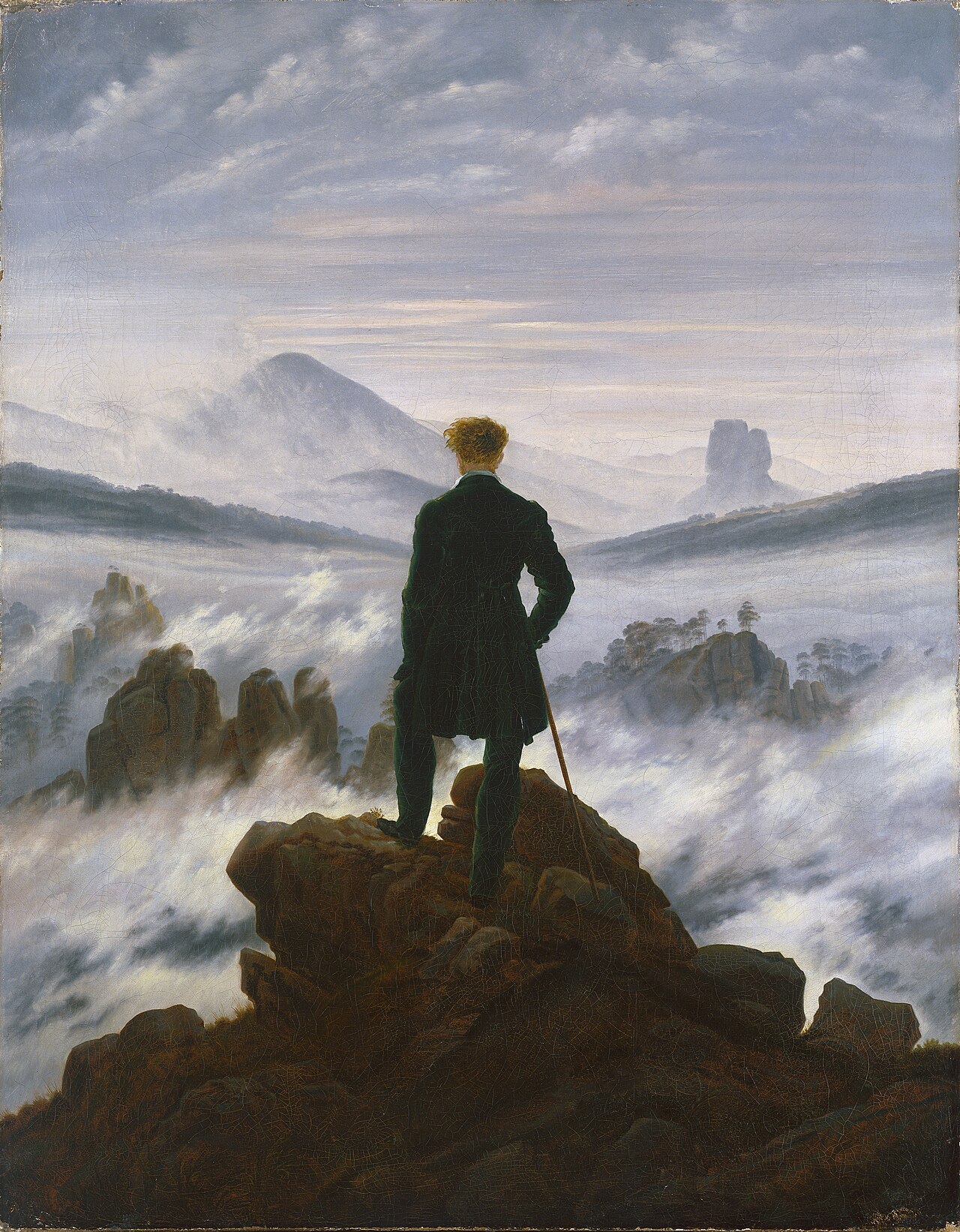 Caspar David Friedrich – Wanderer über dem Nebelmeer | Poster und Leinwand 2 Caspar David Friedrich – Wanderer über dem Nebelmeer