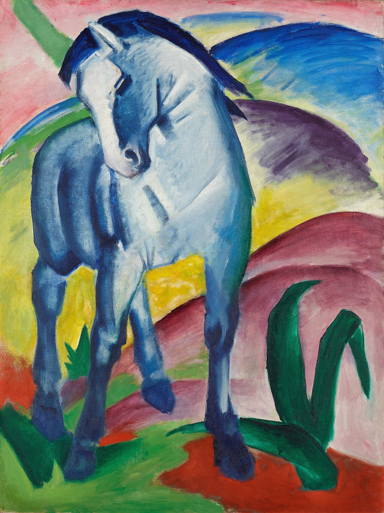 Franz Marc – Blaues Pferd I | Poster und Leinwand 2 Franz Marc – Blaues Pferd I