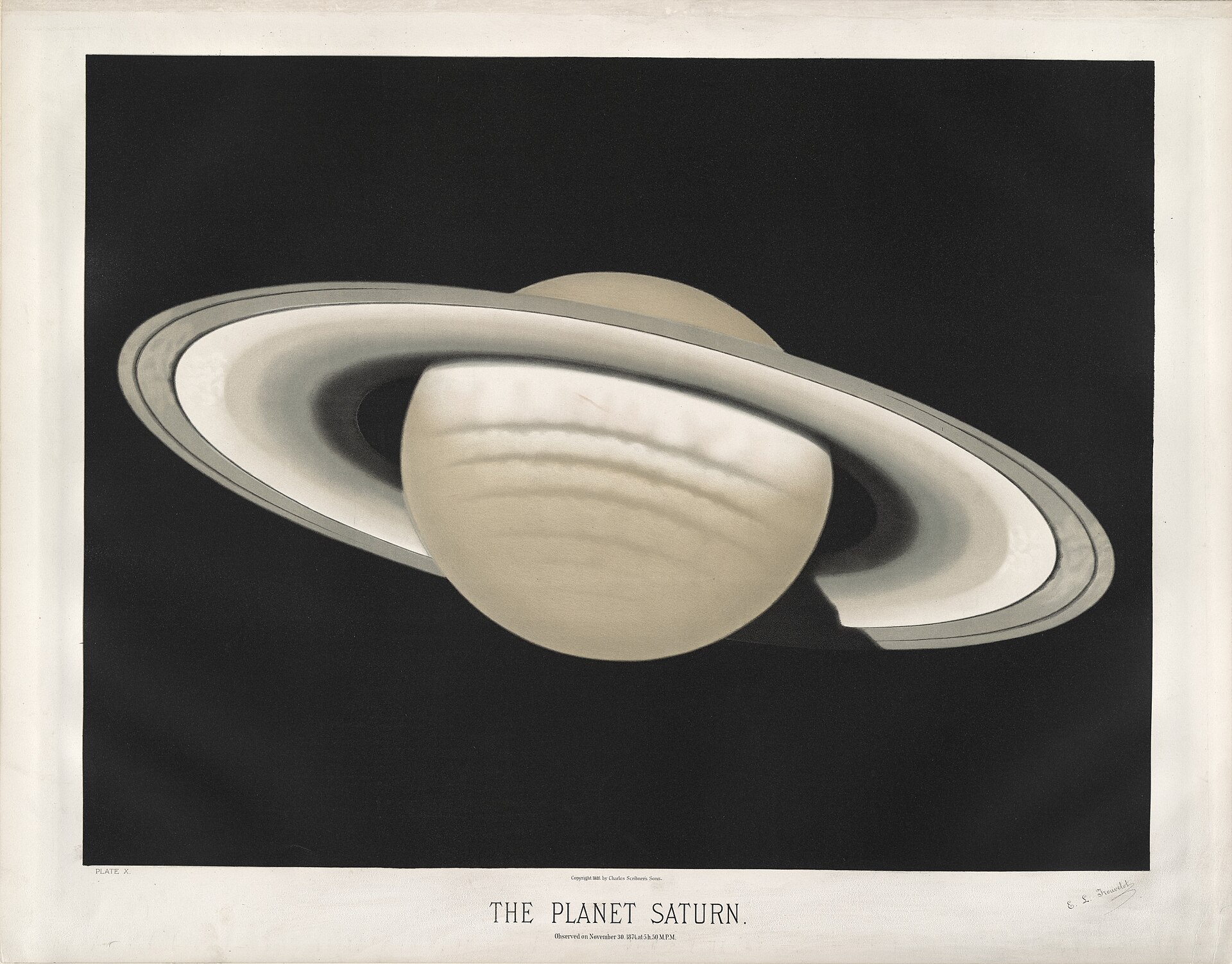 Trouvelot – Der Planet Saturn | Poster und Leinwand 2 Trouvelot – Der Planet Saturn