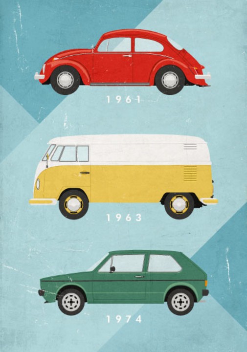 Autolegenden Poster und Leinwand für Autofans 1 Poster VW Autolegenden