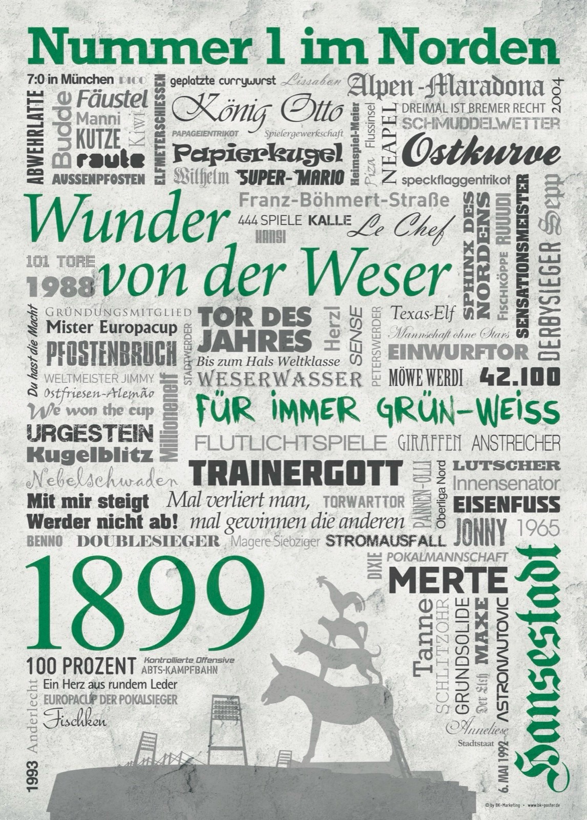 Bremen Wörterposter – Poster und Leinwand 1 Bremen Wörterposter – Poster von BK-Poster