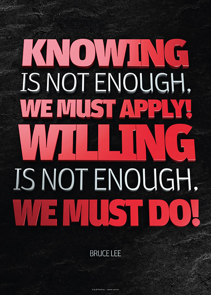 Poster bruce lee - knowing is not enough