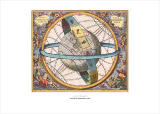 Andreas Cellarius, Die Erde im Himmelskreis, Harmonia Macrocosmica 1660 – antike Himmelskarte als Poster