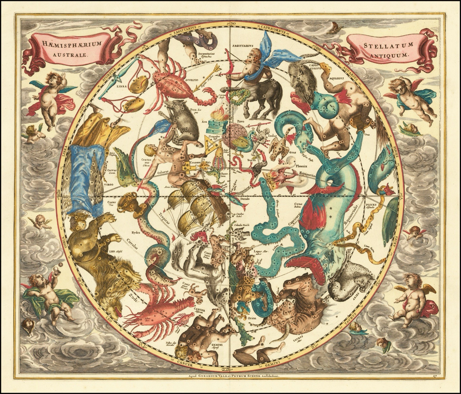 Cellarius – Der südliche Sternhimmel | Poster und Leinwand 2 Cellarius – Der südliche Sternhimmel