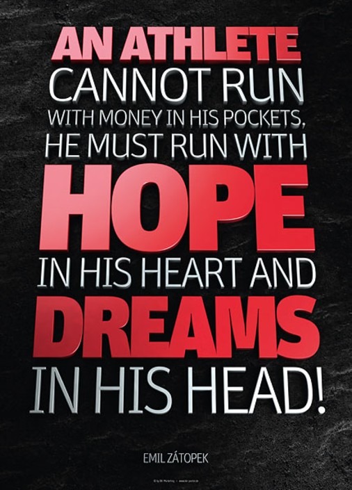 Emil Zátopek – An athlete cannot run with money | Poster und Leinwand 1 Poster emil zatopek - an athlete cannot run