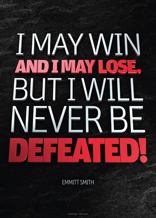Emmitt Smith – I may win and I may lose | Poster und Leinwand 1 Poster emmit smith - i may win and i may lose