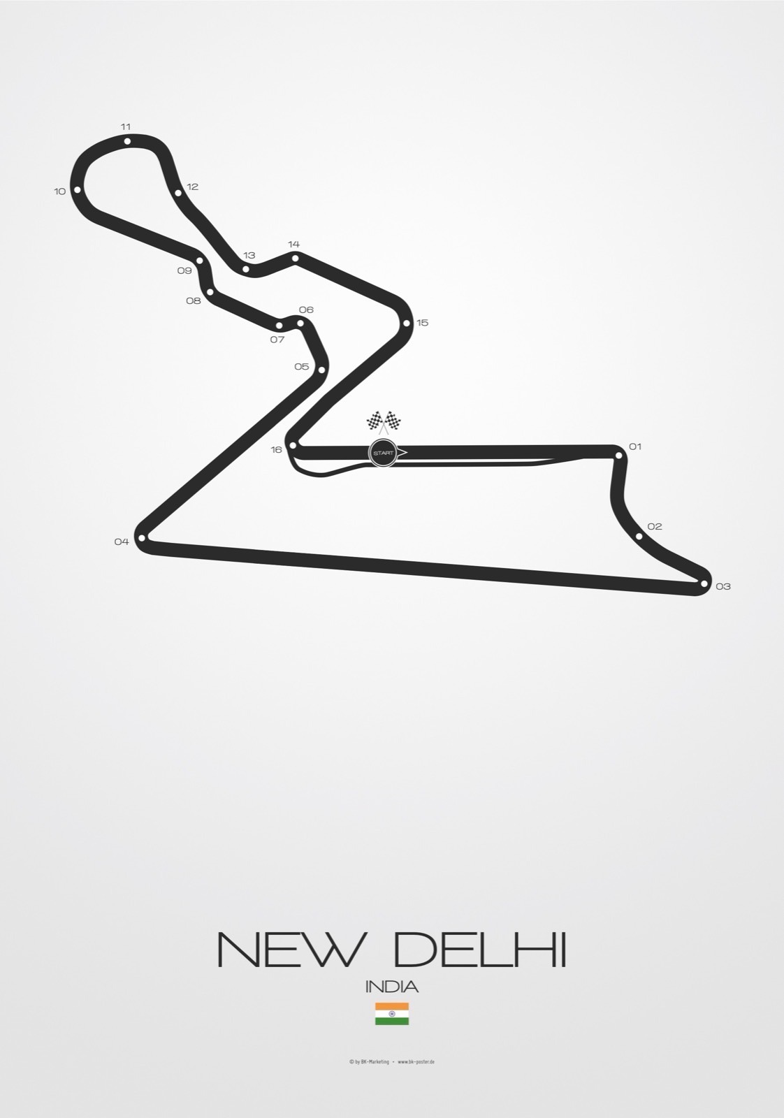 Neu Delhi Indien – Formel-1-Poster und Leinwand 1 Neu Delhi Indien – Poster von BK-Poster