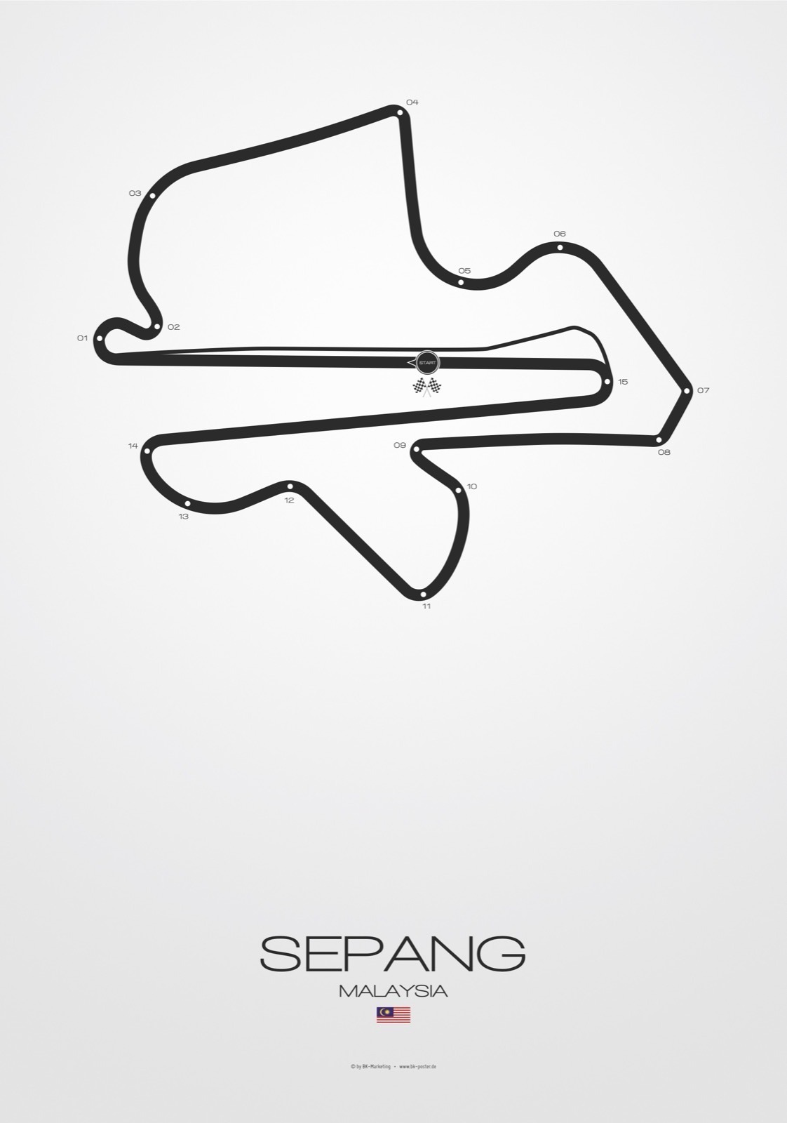 Sepang Malaysia – Formel-1-Poster und Leinwand 1 Sepang Malaysia – Poster von BK-Poster