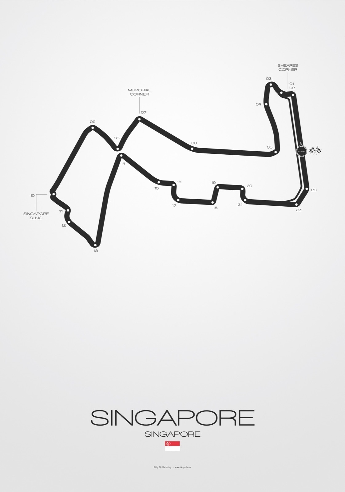 Singapur – Formel-1-Poster und Leinwand 1 Singapur – Poster von BK-Poster