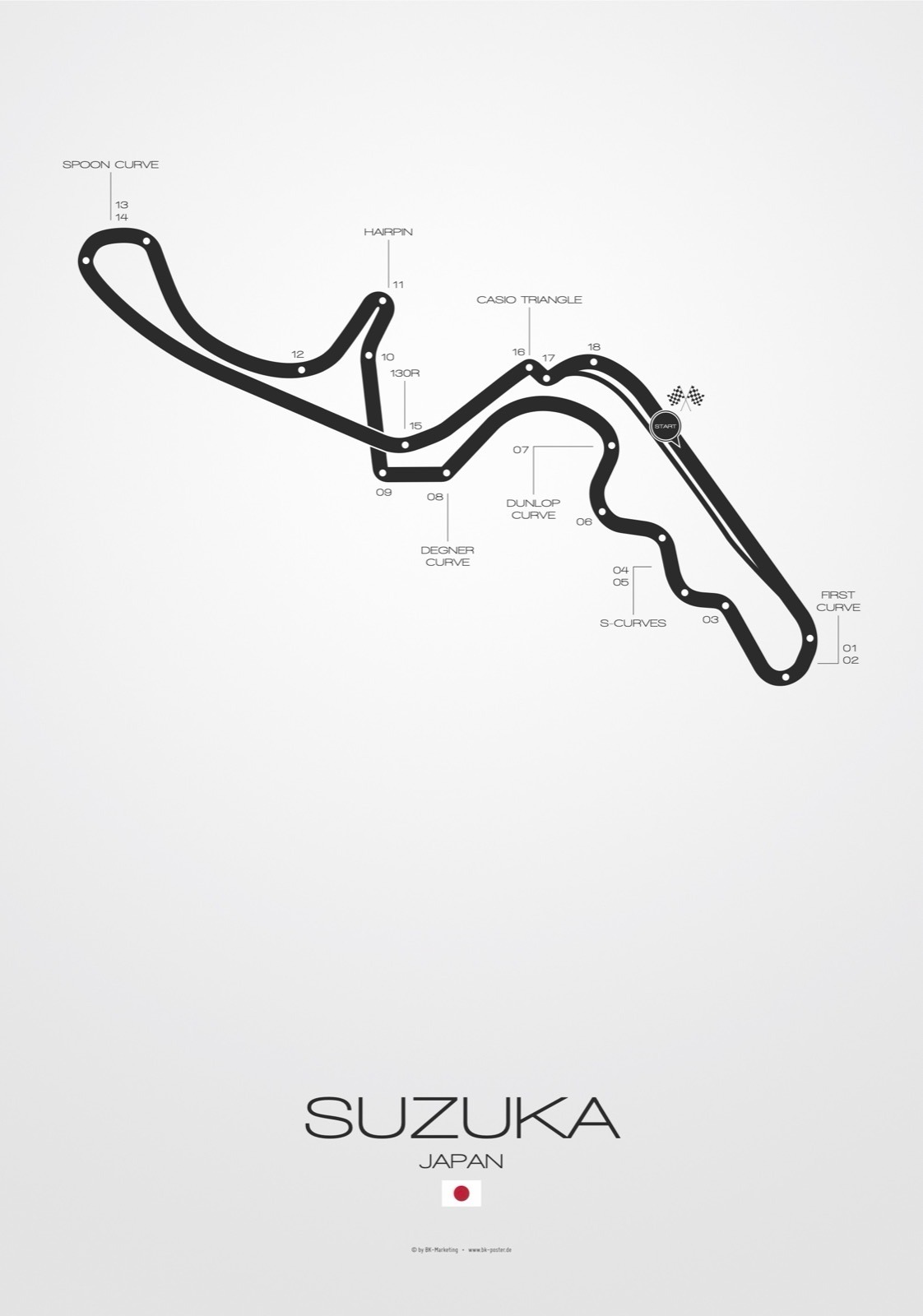 Suzuka Japan – Formel-1-Poster und Leinwand 1 Suzuka Japan – Poster von BK-Poster