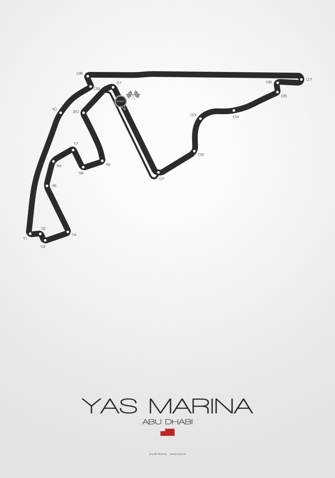Yas Marina Abu Dhabi – Formel-1-Poster und Leinwand 1 Yas Marina Abu Dhabi – Poster von BK-Poster