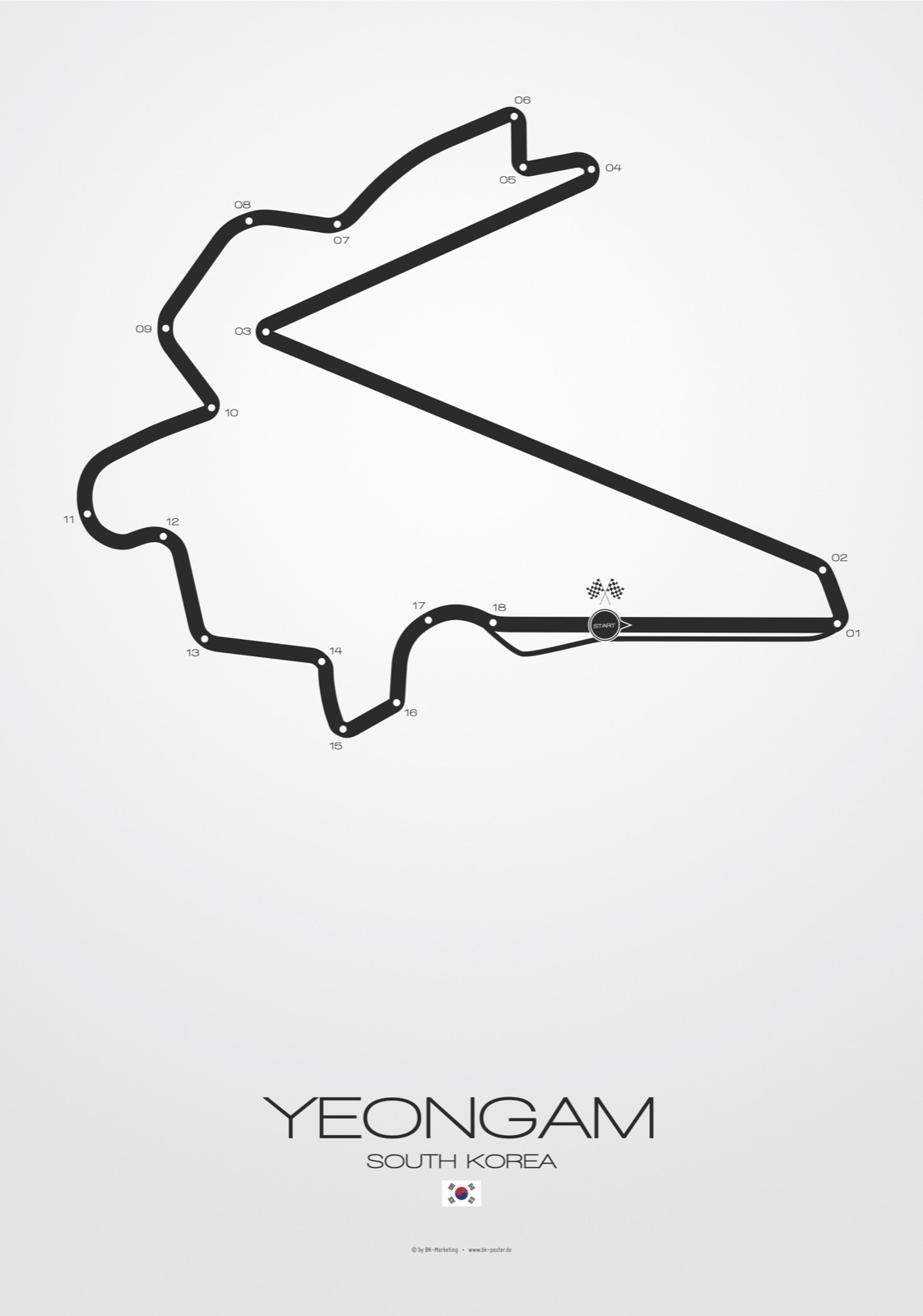 Yeongam Südkorea – Formel-1-Poster und Leinwand 1 Yeongam Südkorea – Poster von BK-Poster