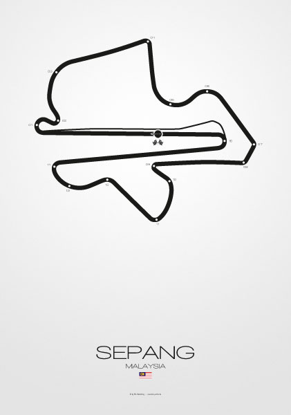 Poster Formel 1 Strecke Malaysia Sepang