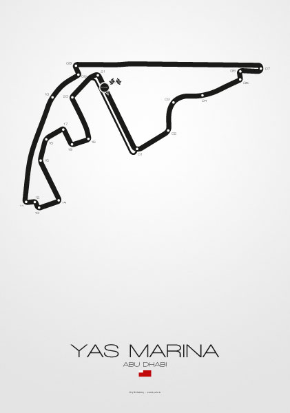 Poster Formel 1 Strecke Abu Dhabi Yas Marina
