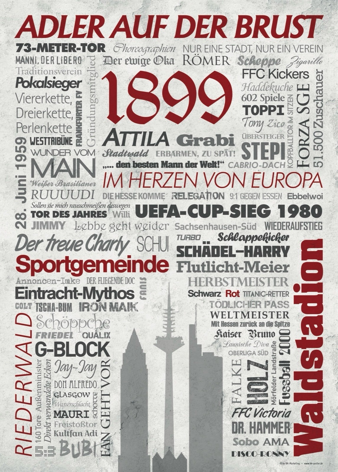 Frankfurt Wörterposter – Poster und Leinwand 1 Frankfurt Wörterposter – Poster von BK-Poster