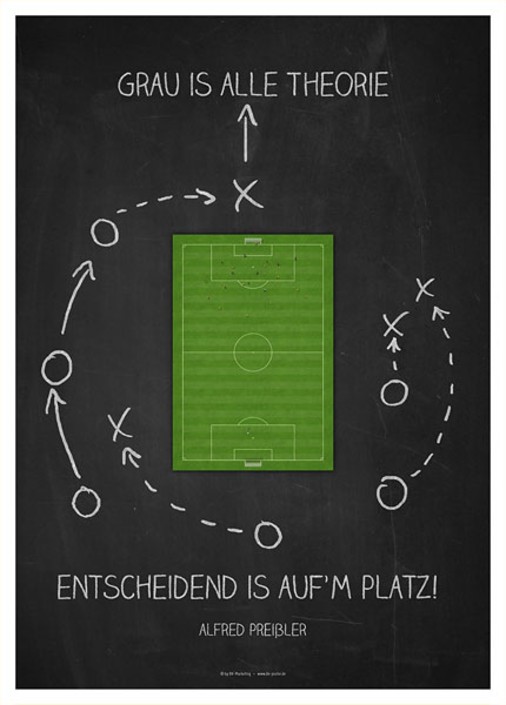 Grau is alle Theorie – entscheidend is auf’m Platz | Poster und Leinwand 1 Poster Grau is alle Theorie