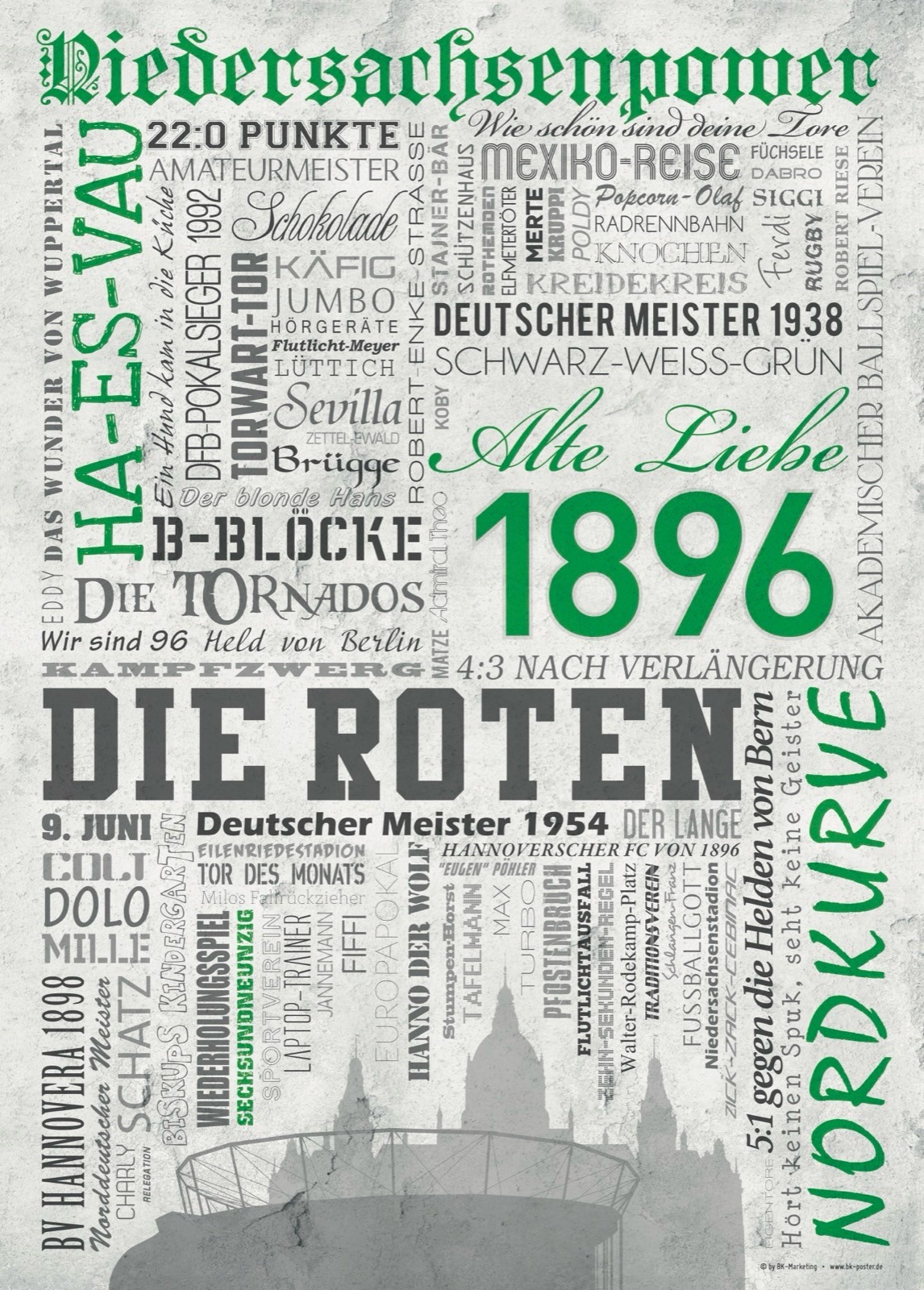 Hannover Wörterposter – Poster und Leinwand 1 Hannover Wörterposter – Poster von BK-Poster