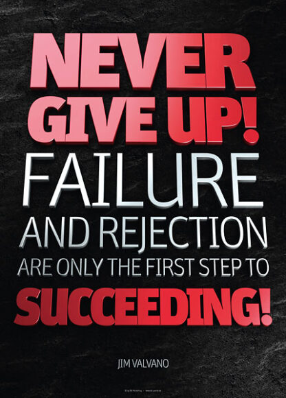 Poster jim valvano - never give up