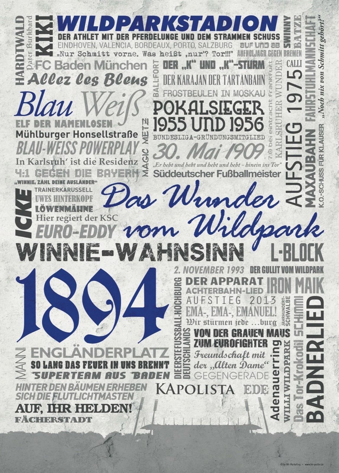 Karlsruhe Wörterposter – Poster und Leinwand 1 Karlsruhe Wörterposter – Poster von BK-Poster