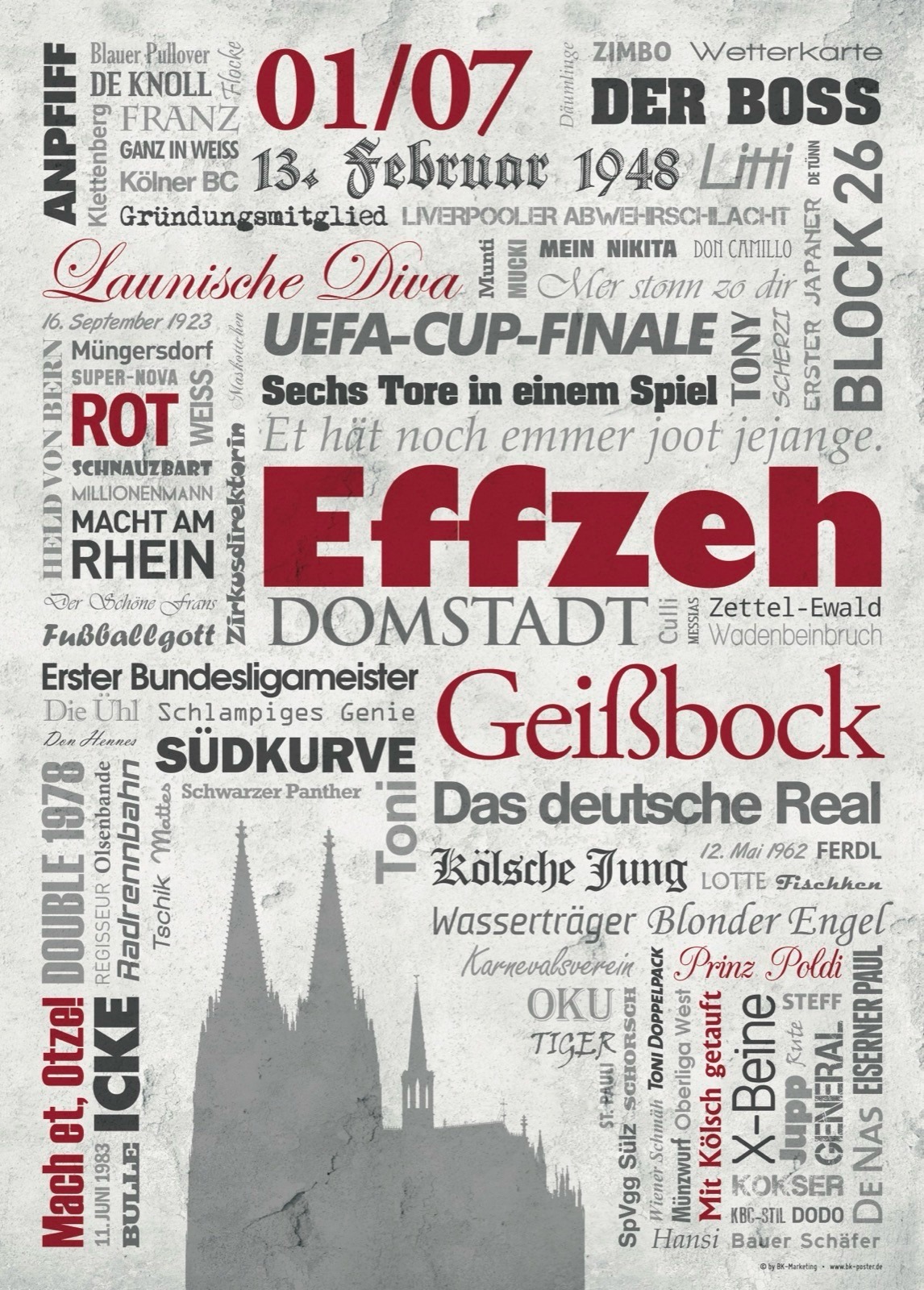 Köln Wörterposter – Poster und Leinwand 1 Köln Wörterposter – Poster von BK-Poster