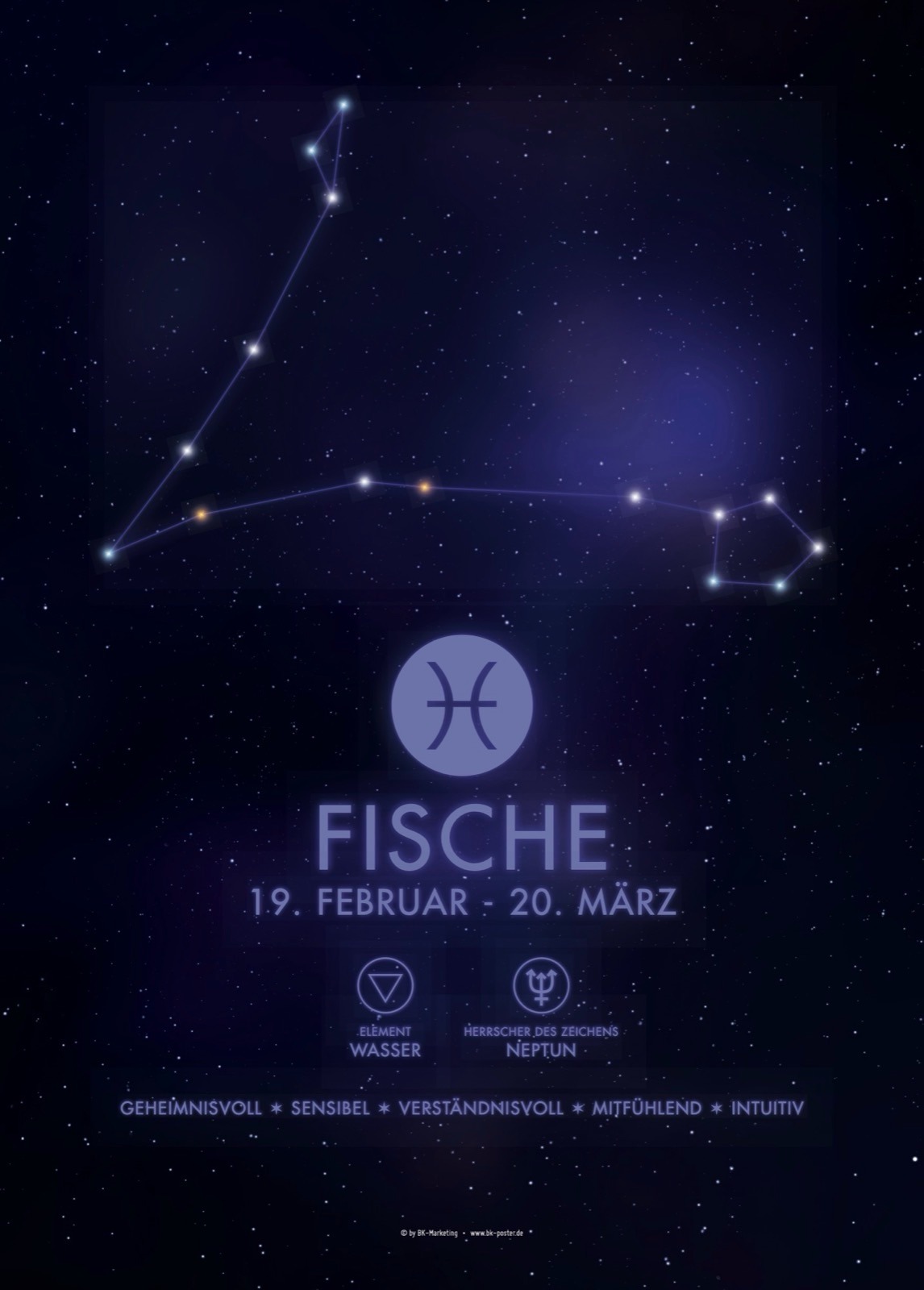 Sternzeichen Fische – Poster und Leinwand 1 Sternzeichen Fische – Poster von BK-Poster
