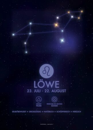 Sternzeichen Löwe – Poster von BK-Poster