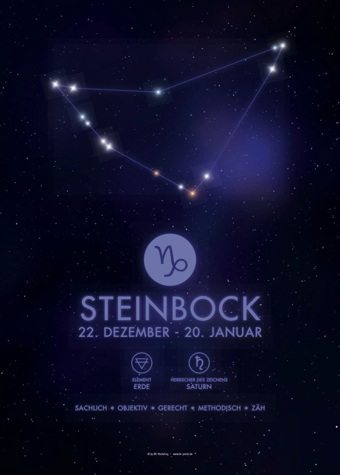 Sternzeichen Steinbock – Poster und Leinwand 1 Sternzeichen Steinbock – Poster von BK-Poster