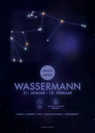 Sternzeichen Wassermann – Poster von BK-Poster