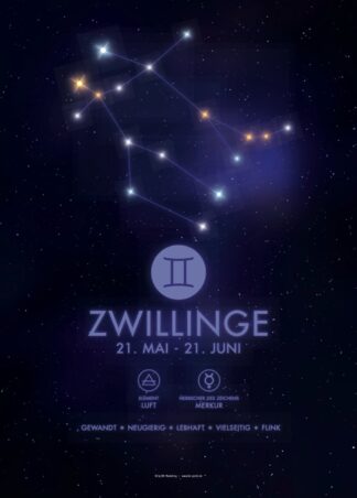 Sternzeichen Zwillinge – Poster von BK-Poster